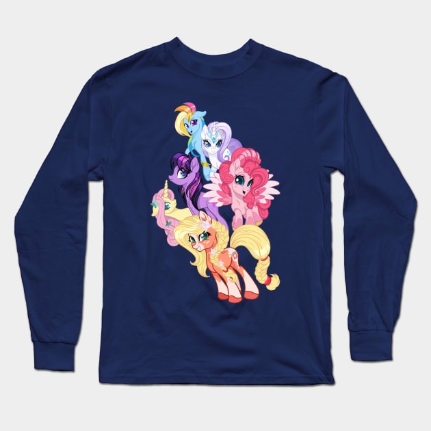 My Little Pony G5 Inspired Mane 6 Long Sleeve T-Shirt by SketchedCrow